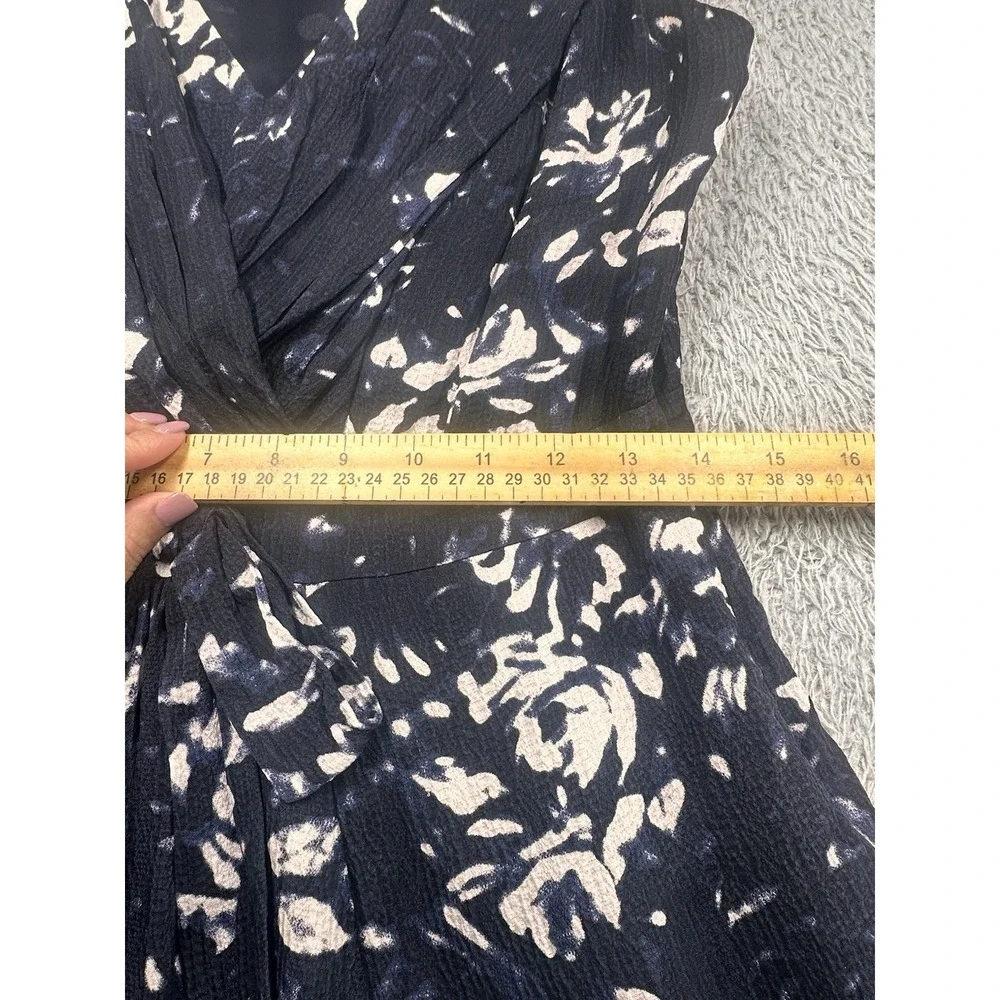 Tory Burch Dress 100% Silk Floral Blue Sleeveless‎ Size 6